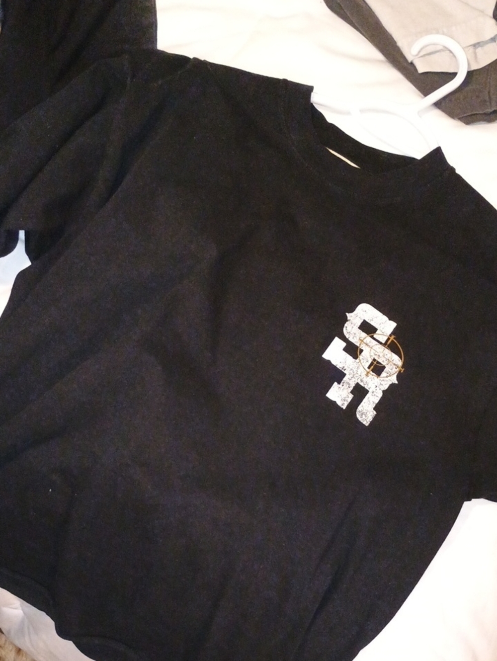 Stevenson Ranch Black Men's Crewneck Sweater with Chest Graphic